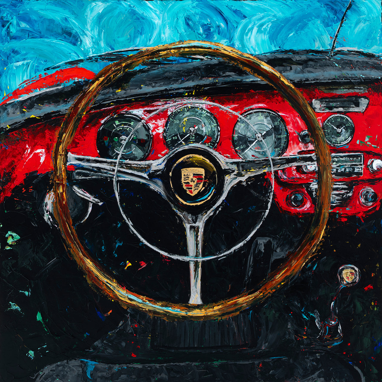 Das Cockpit - 1964 Porsche 356 Carrera 2 - Giclée