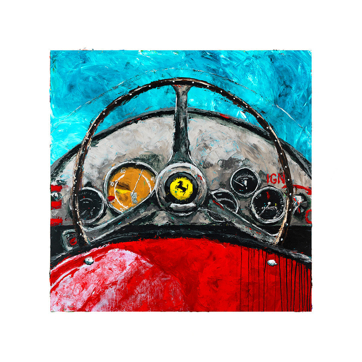 Il Volante - 1954 Ferrari 625 F1 Steering Wheel - Print