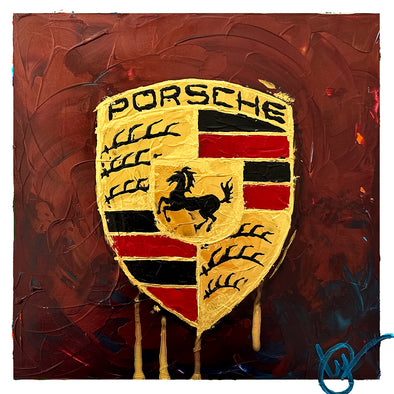 Porsche Emblem 54 - Maroon
