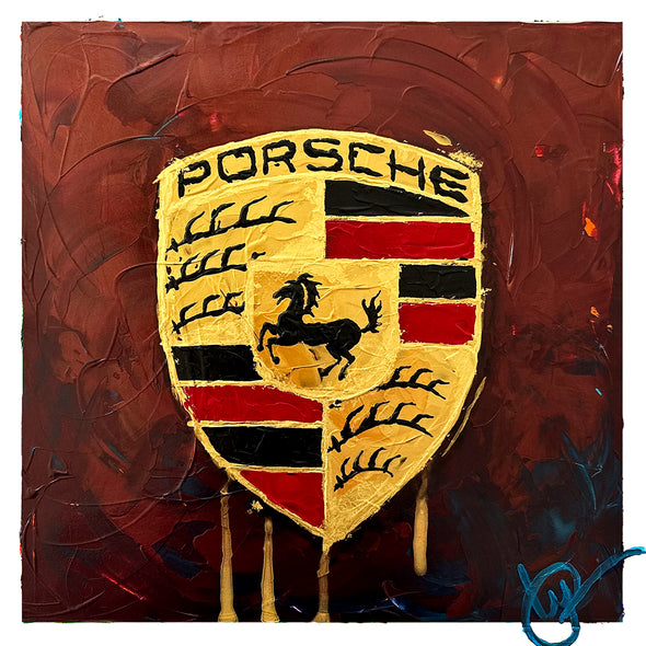 Porsche Emblem 54 - Maroon