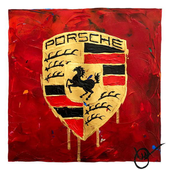 Porsche Emblem 36 - Dark Red