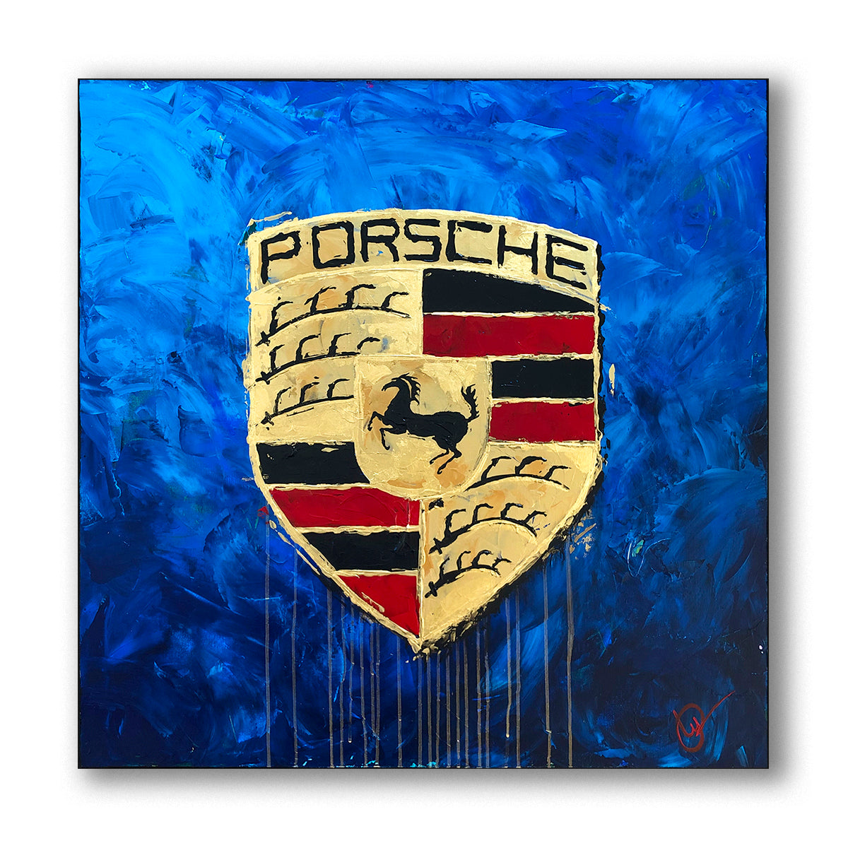 Porsche Emblem 40 - Blue "SPECIAL EDITION" - Giclée