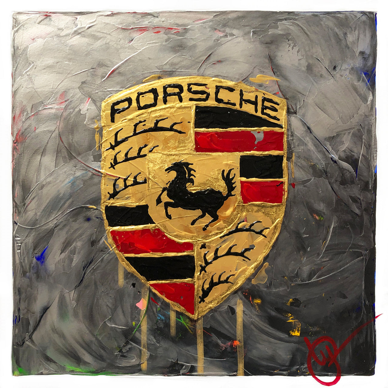 Porsche Emblem 45 - Gun Metal Grey