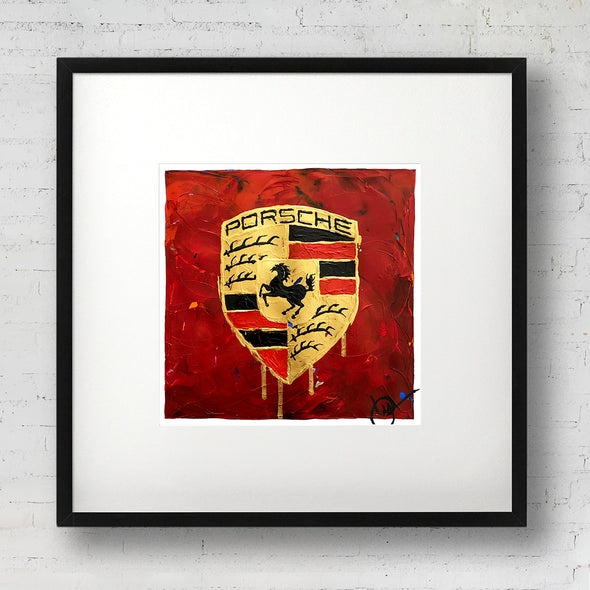 Porsche Emblem 36 - Dark Red