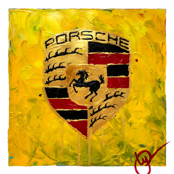 Porsche Emblem 48 - Yellow